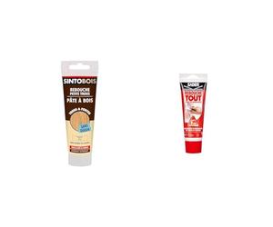 SINTO Pâte à Bois Rebouche Petits trous - Idéal Pour Reboucher Imperfections pour Trous, Fentes & Sader Rebouche Tout - Enduit de Rebouchage Intérieur Prêt à l’Emploi - Tous Supports
