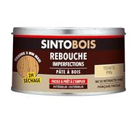 SINTO - Rebouche Petits Trous - Pâte à Bois - Prêt à l'Emploi - Sec en 2h - Formule Solvantée - Intérieur et Extérieur - Ne se Rétracte pas - Teinte Pin - Technique Professionnelle - 250 g