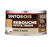 SINTO - Rebouche Petits Trous - Pâte à Bois - Prêt à l'Emploi - Sec en 2h - Formule Solvantée - Intérieur et Extérieur - Ne se Rétracte pas - Chêne Moyen - Technique Professionnelle - 250 g