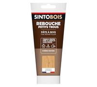 SINTO - Rebouche Petits Trous - Pâte à Bois Sans Odeur - Prêt à l'Emploi - Sans Solvant - Sec en 4h - Intérieur et Extérieur - Ne se Rétracte pas - Chêne Moyen - Technique Professionnelle - 250 g