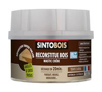 SINTO RECONSTITUE ANGLES ET GROS TROUS CHENE 500 G Chêne-Idéal pour reconstituer, réparer et reboucher une partie manquante sur du bois