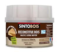 SINTO Reconstitue Bois Angles & Gros Tous Chêne Moyen - 190G - Idéal pour Reconstituer, Réparer et Reboucher une Partie Manquante sur du Bois