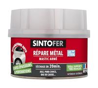 SINTO - Répare Métal Armé - Reconstitue et Colmate Trous et Perforations - Tous Métaux, Même Très Rouillés - Intérieur et Extérieur - Sans Styrène - Sec en 20min - Technique Professionnelle - 550g