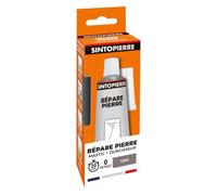 SINTO Répare Sols et Murs Gris - 100gr - Reconstitue, Rebouche et Colle - Tous Types de Pierres - Sèche Rapidement