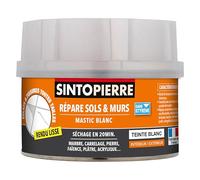 SINTO - Répare Sols et Murs - Rebouche et Répare Eclats, Fissures, Trous - Séchage Rapide - Prêt à l'Emploi - Dosage Automatique - Teinte Blanche - Technique Professionnelle - 280g