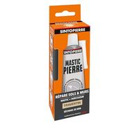 SINTO - Répare Sols et Murs - Rebouche et Répare Eclats, Fissures, Trous - Séchage Rapide - Prêt à l'Emploi - Dosage Automatique - Teinte Travertin - Technique Professionnelle - 100g