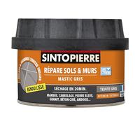 SINTO Repare Sols et Murs Rendu Lisse - Teinte Gris - 280 gr - Idéal pour Réparer les Eclats, Fissures, Trous - Séchage Rapide - Tous Types de Pierres : Marbre, Carrelage, Pierre Bleue, Granit,