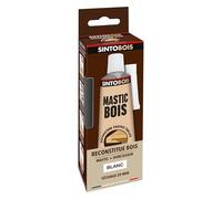 SINTOBOIS - Pâte à Bois - Angles et Gros Trous - Reconstitue les Parties Manquantes - Intérieur Extérieur - Haute Résistance et Adhérence - Sec en 20min - Blanc - Technique Professionnelle - 60g