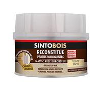 SINTOBOIS - Pâte à Bois Charges Lourdes - Reconstitue les Parties Manquantes - Passages Fréquents et Charges Lourdes - Intérieur et Extérieur - Sec en 20min - Sapin - Technique Professionnelle - 550g
