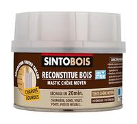 SINTOBOIS - Pâte à Bois Charges Lourdes - Reconstitue Parties Manquantes - Passages Fréquents et Charges Lourdes - Intérieur Extérieur - Sec en 20min - Chêne Moyen - Technique Professionnelle - 190g