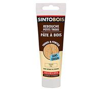 SINTOBOIS - Rebouche Petits Trous - Pâtes à Bois Sans Odeur - Prêt à l'Emploi - Sans Solvant - Sec en 4h - Intérieur et Extérieur - Ne se Rétracte pas - Pin - Technique Professionnelle - 80 g