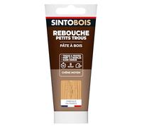 SINTOBOIS - Rebouche Petits Trous - Pâtes à Bois Sans Odeur - Prêt à l'Emploi - Sans Solvant - Sec en 4h - Intérieur et Extérieur - Ne se Rétracte pas - Chêne Moyen - Technique Professionnelle - 80 g