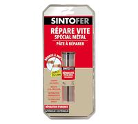 SINTO Répare Vite Spécial Métal - 60g - Répare, Rebouche, Assemble et Soude - Pratique - Prise Ultra Rapide - Compatible Toutes Finitions Petit Neutre