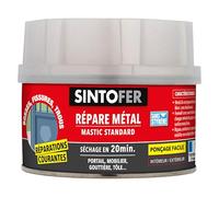 SINTOFER - Répare Métal Standard - Répare Trous et Enfoncements - Egalise et Soude à Froid - Sans Retrait - Sec en 20min - Intérieur et Extérieur - Blanc A Peindre - Technique Professionnelle - 970g