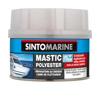 SINTOMARINE - Mastic Standard Polyester 970g | Rebouche et Répare les Coques de Bateaux - Au Dessus de la Ligne de Flottaison - Sans Styrène - Blanc - Professionnelle