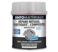 SINTOMATERIAUX - Répare Métal, Plastique, Composite - Résine Polyester - Consolide, Répare, Colmate, Etanchéifie - Résistance Mécanique - Utilise avec Fibre de Verre - Technique Professionnelle - 550g