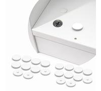 Sintrix Fab Lot de 20 capuchons de vis blancs - En plastique pour connecteurs excentriques - Convient pour écrou excentrique IKEA (crucifort) - Compatible avec Kallax/Expedit/Trofast et de nombreux