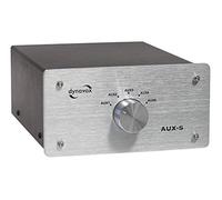 Sintron Dynavox AUX-S, commutateur audio-vidéo dans un chassis métallique avec 5 entrées sources stéréo, coloris argenté