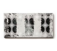 Sinus Art Tableau mural 120 x 60 cm Design circulaire accrocheur en noir et blanc pour un effet d'image minimaliste et dynamique