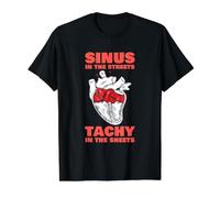 Sinus dans Les Rues Tachy in The Sheets Cardiology T-Shirt Graphique avec Valeur, Homme, Noir, XL