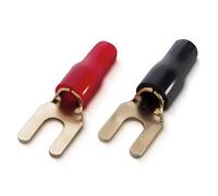 Sinuslive KSI-4P10 Cosse à Fourche 4 mm² Ø du Trou=5 mm partiellement isolé Noir, Rouge 10 pc(s)