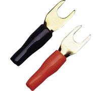 Sinuslive KSI-4P10 Cosse à fourche 4 mm² Ø du trou=5 mm partiellement isolé noir, rouge 10 pc(s)