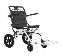 Sinuyie Fauteuil roulant de transport pliable, portable ultra léger pour adultes et personnes âgées, fauteuil roulant de voyage avec poignée télescopique, roues arrière de 30 cm, largeur du siège de
