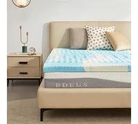 SINWEEK Surmatelas en Mousse à mémoire de Forme de 7,6 cm, 5 Zones pour soulager la Pression, certifié CertiPUR-US, Grand lit, Bleu