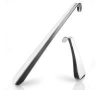 Sinwind Chausse-pied métal long, 2 pièces 42cm&16cm Acier Inoxydable Métal Shoe Horn Pieds - Convient pour toutes les tailles de pieds - Facile à utiliser
