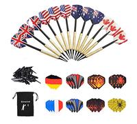Sinwind Flechette Pointe Plastique, 12 Fléchettes avec 36 Ailettes (12 Styles) et 36 Pointes, Set de Flechettes à Pointe Souple pour Cible de Flechette Electronique