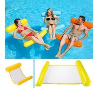 Sinwind Multi Usage Flottantes Hamac, Flotteur Gonflable Piscine 4 -en-1Flottant de inclinable Flotteur Hamac Hamac d'eau Multi-Usage Pliable Flottantes Hamac Portable Flotteur Ultraléger (Jaune)