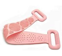 Sinye Exfoliant pour Le Dos en Silicone, Douche pour Le Bain Brosse en Silicone pour Le Corps Ceinture de Bain Brosse pour Le Dos Exfoliant Lavage de la Ceinture Nettoyer (Rose)