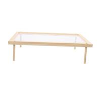 SinYor Égouttoir à nouilles en bois pour cuisine séchage spaghetti support double couche, 39 x 24,5 x 7,5 cm