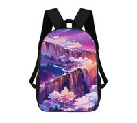 sinyumoney 1 sac à dos pour enfants Golden Dragon Artwork-2 Sac à dos d'école imprimé en 3D, Sac à dos à la mode, Sac à dos de voyage pour l'école ou les voyages, Magical Fantasy Landscape -1, 17"