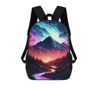 sinyumoney 1 sac à dos pour enfants Moto dans l'espace Sac à dos d'école imprimé 3D, Sac à dos à la mode, Sac à dos de voyage pour l'école ou les voyages, Magical Mountain Landscape, 17"