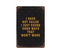 sinyumoney 10 000 façons qui ne marcheront pas - Plaques en métal - Décoration murale en métal pour la maison, la chambre, la ferme, les cafés, le bureau, les magasins - 30 cm x 20 cm