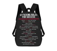 sinyumoney 12 Rules For Success Sacs À Dos 17 Pouces Pour Enfants, Sacs D'école Imprimés En 3D Pour Élèves Du Primaire Et Du Collège, Garçons Et Filles