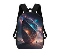 sinyumoney 17inch A Rock On The Moon Sac À Dos Scolaire Imprimé 3D Pour Enfants, Sac D'école Tendance Et Décontracté Pour Garçons, Élèves Du Primaire Et Du Collège