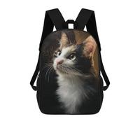 sinyumoney 17inch Adorable Calico Kitten Portrait Sac À Dos Scolaire Imprimé 3D Pour Enfants, Sac D'école Tendance Et Décontracté Pour Garçons, Élèves Du Primaire Et Du Collège