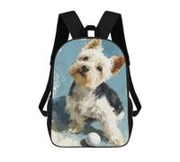 sinyumoney 17inch Adorable Yorkshire Terrier with Golf Ball Sac À Dos Scolaire Imprimé 3D Pour Enfants, Sac D'école Tendance Et Décontracté Pour Garçons, Élèves Du Primaire Et Du Collège