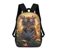 sinyumoney 17inch Amazon Jungle Tiger Portrait Sac À Dos Scolaire Imprimé 3D Pour Enfants, Sac D'école Tendance Et Décontracté Pour Garçons, Élèves Du Primaire Et Du Collège