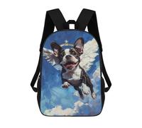 sinyumoney 17inch Angel Dog Painting天上小狗画 Sac À Dos Scolaire Imprimé 3D Pour Enfants, Sac D'école Tendance Et Décontracté Pour Garçons, Élèves Du Primaire Et Du Collège