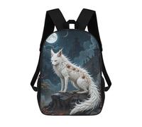 sinyumoney 17inch Art Fox with Mystical Markings Sac À Dos Scolaire Imprimé 3D Pour Enfants, Sac D'école Tendance Et Décontracté Pour Garçons, Élèves Du Primaire Et Du Collège