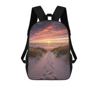 sinyumoney 17inch Beach Path at Sunset Sac À Dos Scolaire Imprimé 3D Pour Enfants, Sac D'école Tendance Et Décontracté Pour Garçons, Élèves Du Primaire Et Du Collège