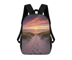 sinyumoney 17inch Beach Path at Sunset Sac À Dos Scolaire Imprimé 3D Pour Enfants, Sac D'école Tendance Et Décontracté Pour Garçons, Élèves Du Primaire Et Du Collège