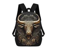 sinyumoney 17inch Bear Golden Art Deco Sac À Dos Scolaire Imprimé 3D Pour Enfants, Sac D'école Tendance Et Décontracté Pour Garçons, Élèves Du Primaire Et Du Collège