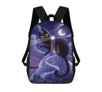 sinyumoney 17inch Cat And The Lighthouse Sac À Dos Scolaire Imprimé 3D Pour Enfants, Sac D'école Tendance Et Décontracté Pour Garçons, Élèves Du Primaire Et Du Collège