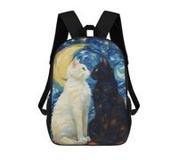 sinyumoney 17inch Cats In Love Sac À Dos Scolaire Imprimé 3D Pour Enfants, Sac D'école Tendance Et Décontracté Pour Garçons, Élèves Du Primaire Et Du Collège