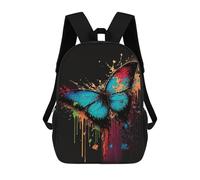 sinyumoney 17inch Colorful Butterfly Art Print-1 Sac À Dos Scolaire Imprimé 3D Pour Enfants, Sac D'école Tendance Et Décontracté Pour Garçons, Élèves Du Primaire Et Du Collège