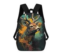 sinyumoney 17inch Colorful Deer Illustration Sac À Dos Scolaire Imprimé 3D Pour Enfants, Sac D'école Tendance Et Décontracté Pour Garçons, Élèves Du Primaire Et Du Collège